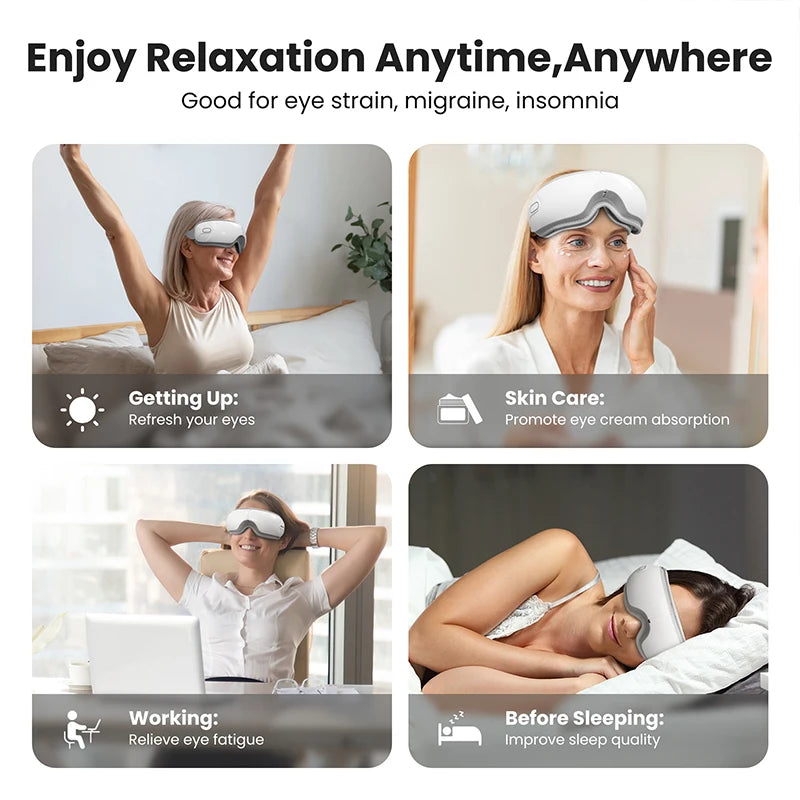Eye Massager With Heat Bluetooth For Migraine Relief