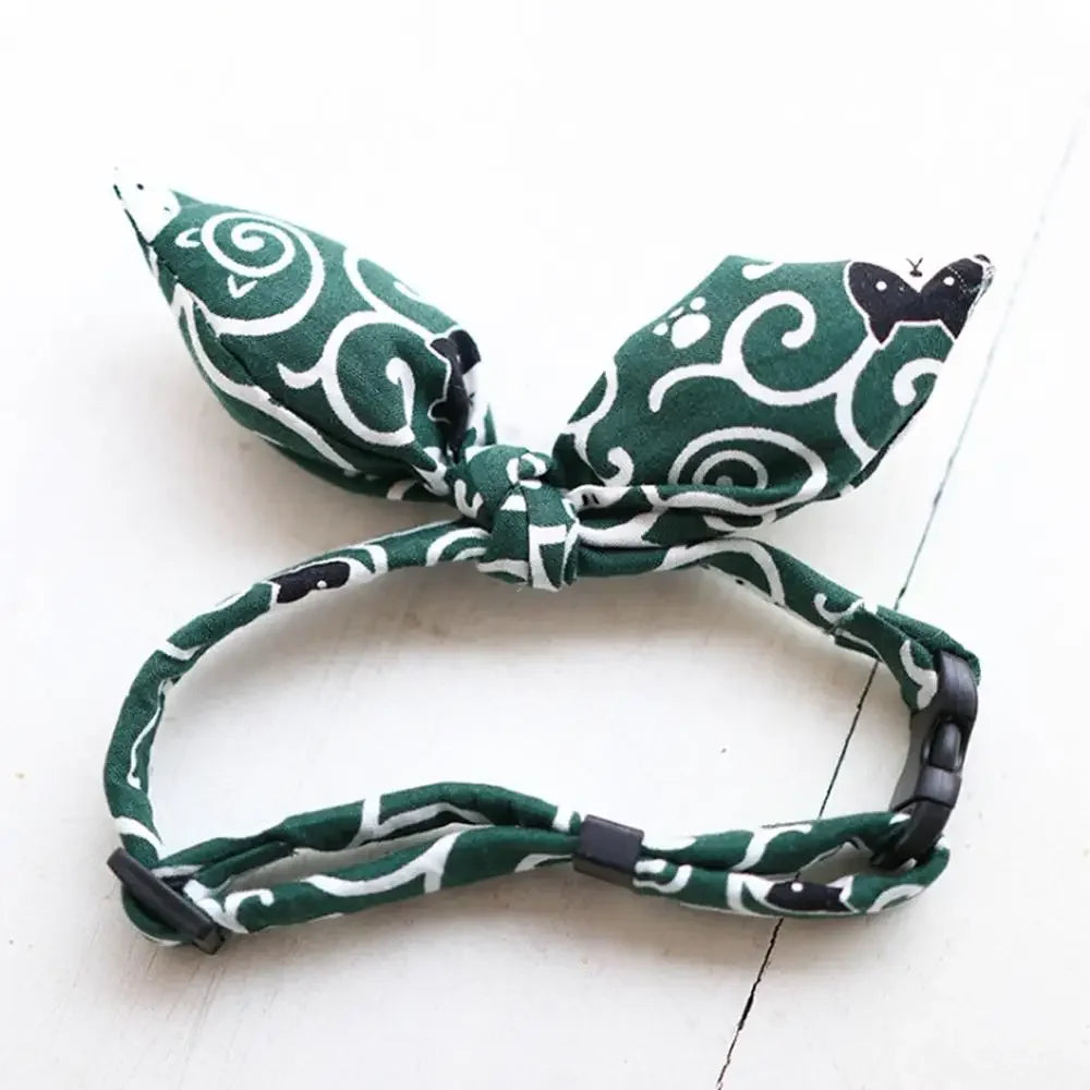 Adjustable Pet Dog Cotton Bandana Puppy Scarf Japanese Style Dog Cat Bow Tie Pet Grooming Accessories High Quality Pet Supplies