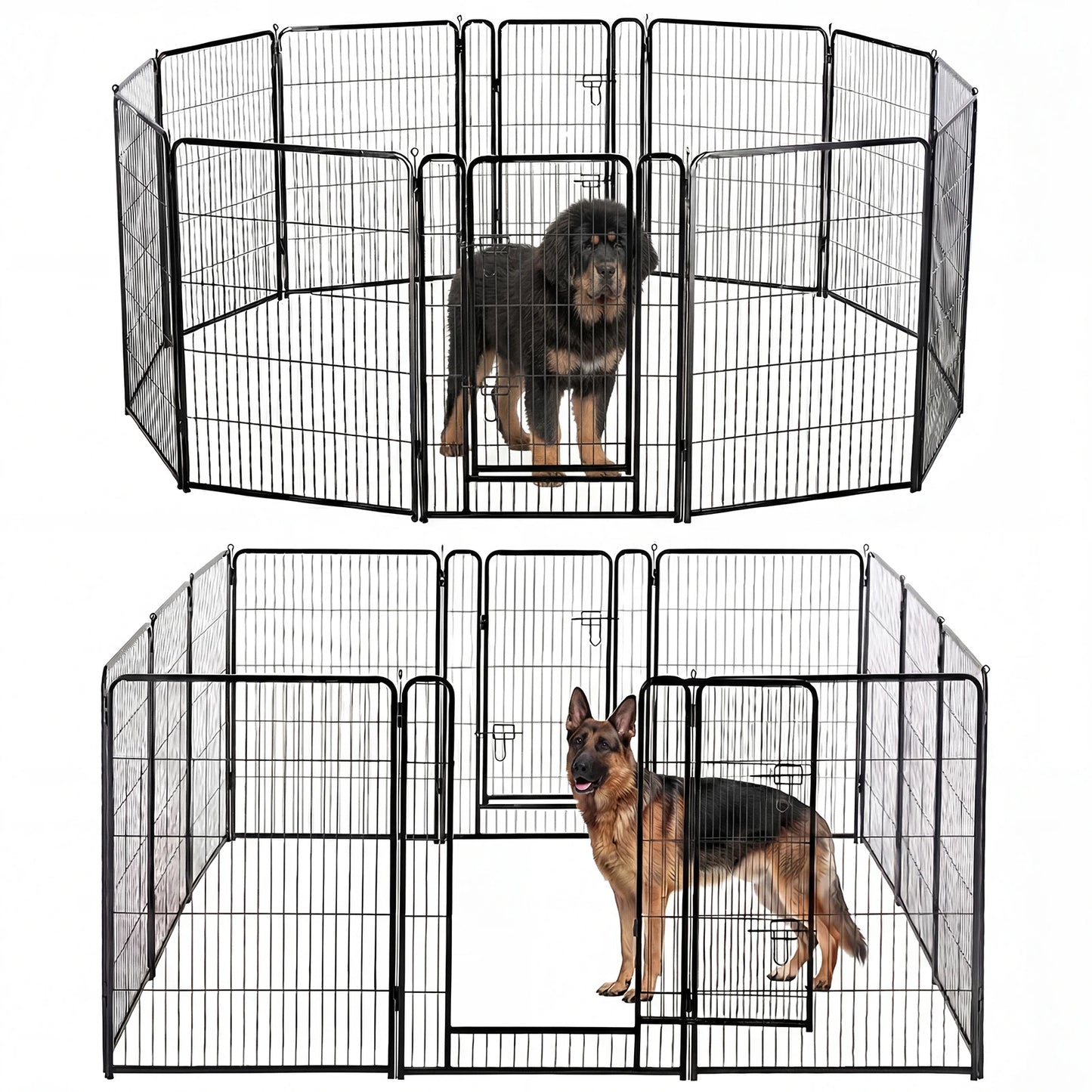 JHK Metal Dog Playpen Foldable Pet Fence Indoor Outdoor Use
