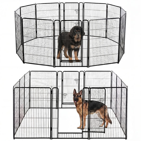 JHK Metal Dog Playpen Foldable Pet Fence Indoor Outdoor Use
