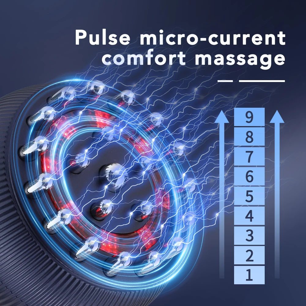 Wlireless Eletric Heated Brush Massage Heating Microcurrent Anti Cellulite Body Back Massage