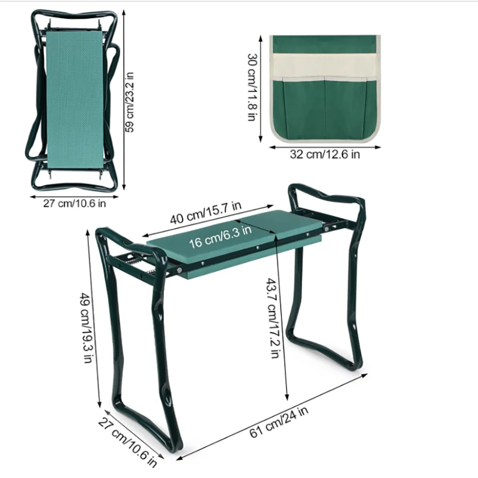 Garden Kneeler And Seat With Foam EVA Kneeling Pad