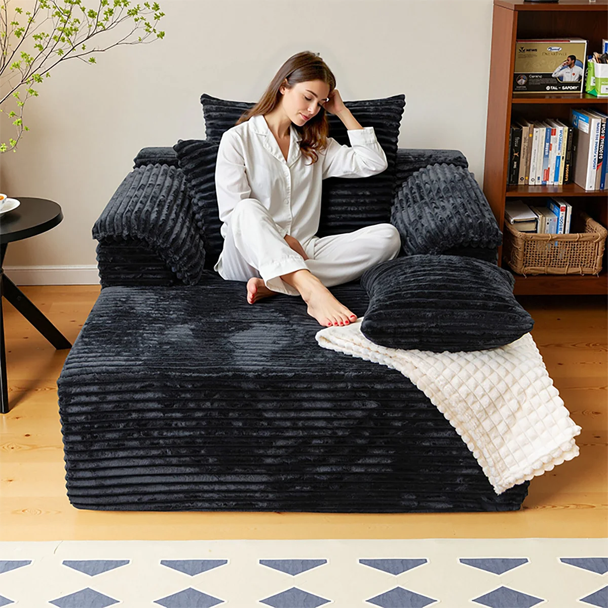Minimalist Sofa Bed With Cushions No Assembly For Living Room