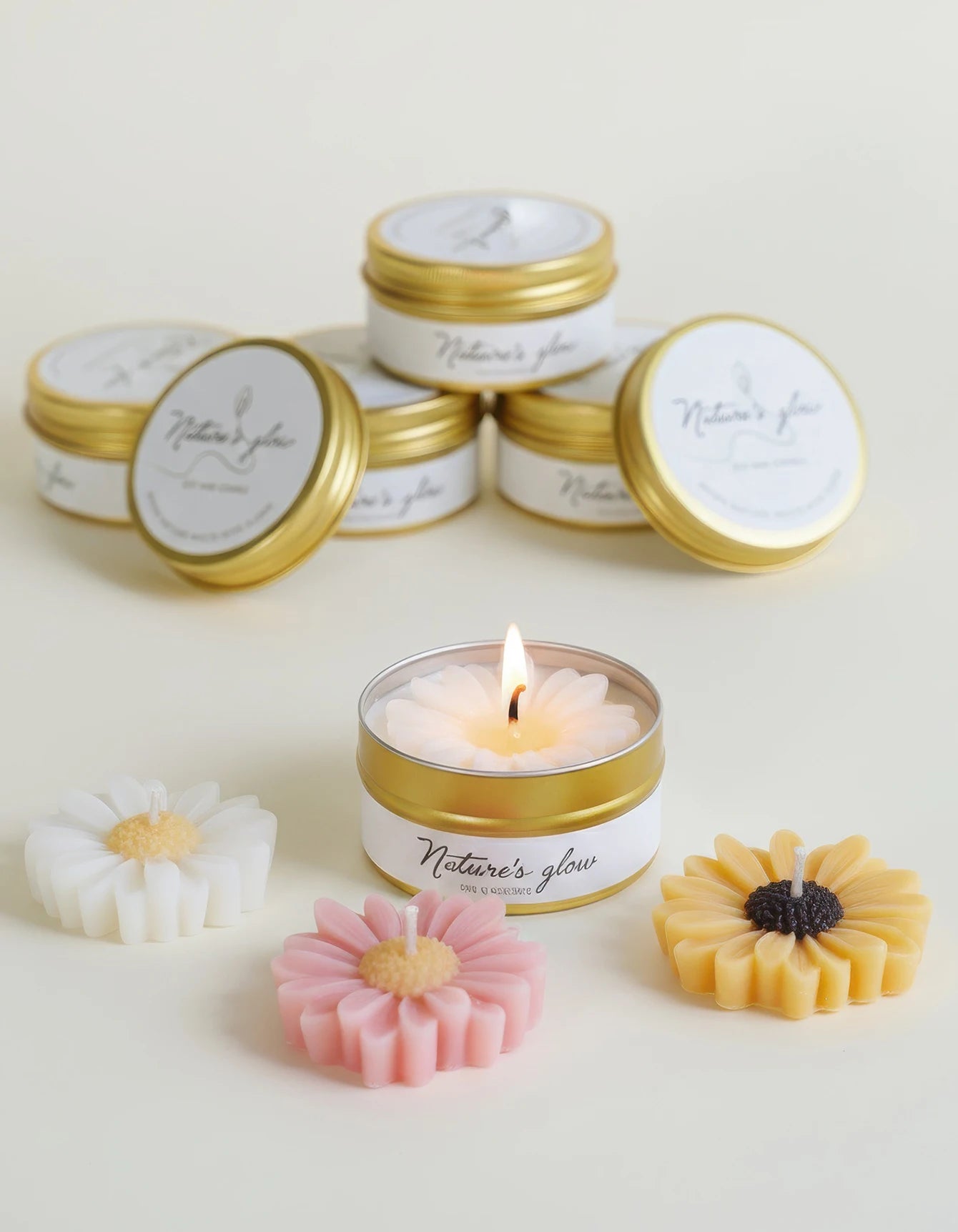 Chamomile Scented Soy Candle Tin Handmade Smokeless Aroma Bedroom Decor Gift