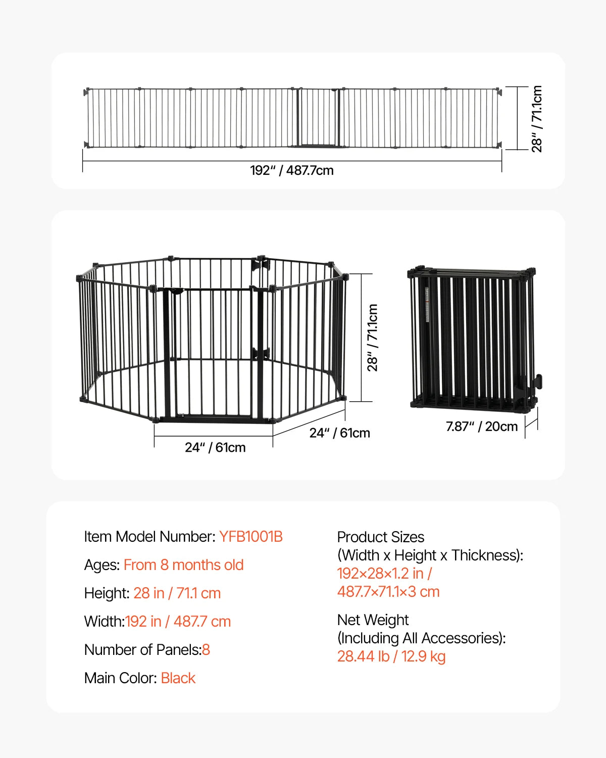 Pressure-Mount Walk-Through Pet and Baby Gate