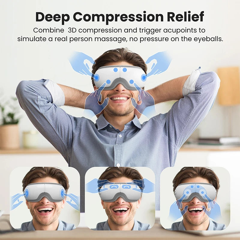 Eye Massager With Heat Bluetooth For Migraine Relief