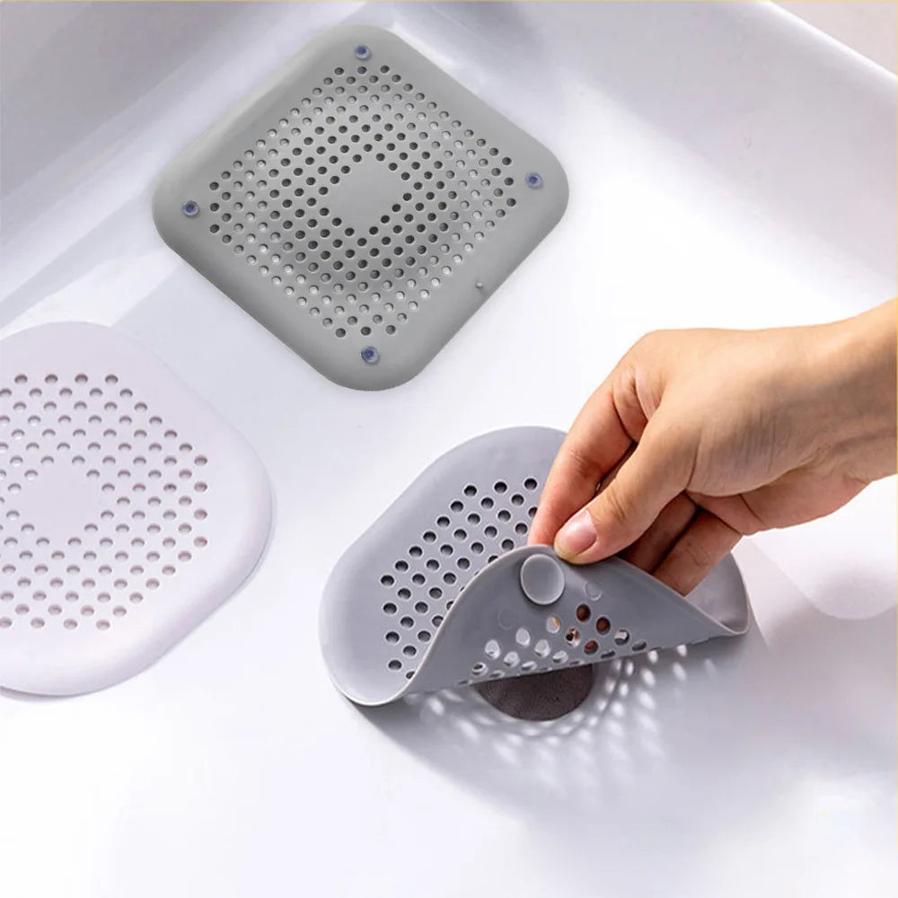 Silicone Sink Drain Hair Catcher with Suction Cup