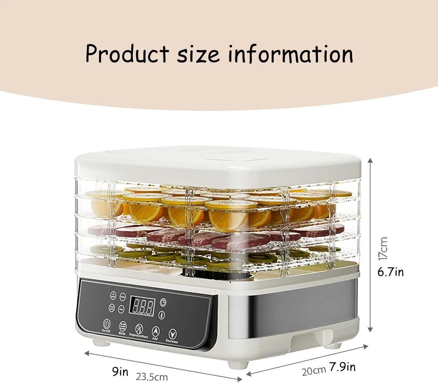 5-Layer Fruit And Vegetable Dryer Machine With Adjustable Temperature