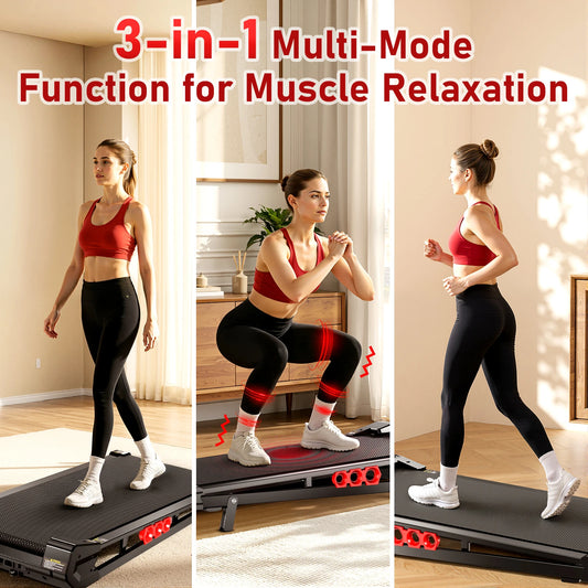 3-in-1 Under-Desk Walking Pad with Vibration Plate