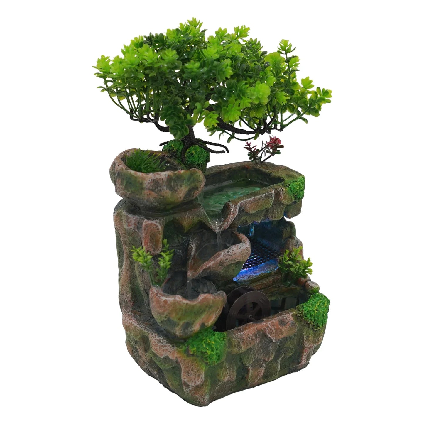 Tabletop Waterfall Fountain For Indoor Use With Pump And LED
