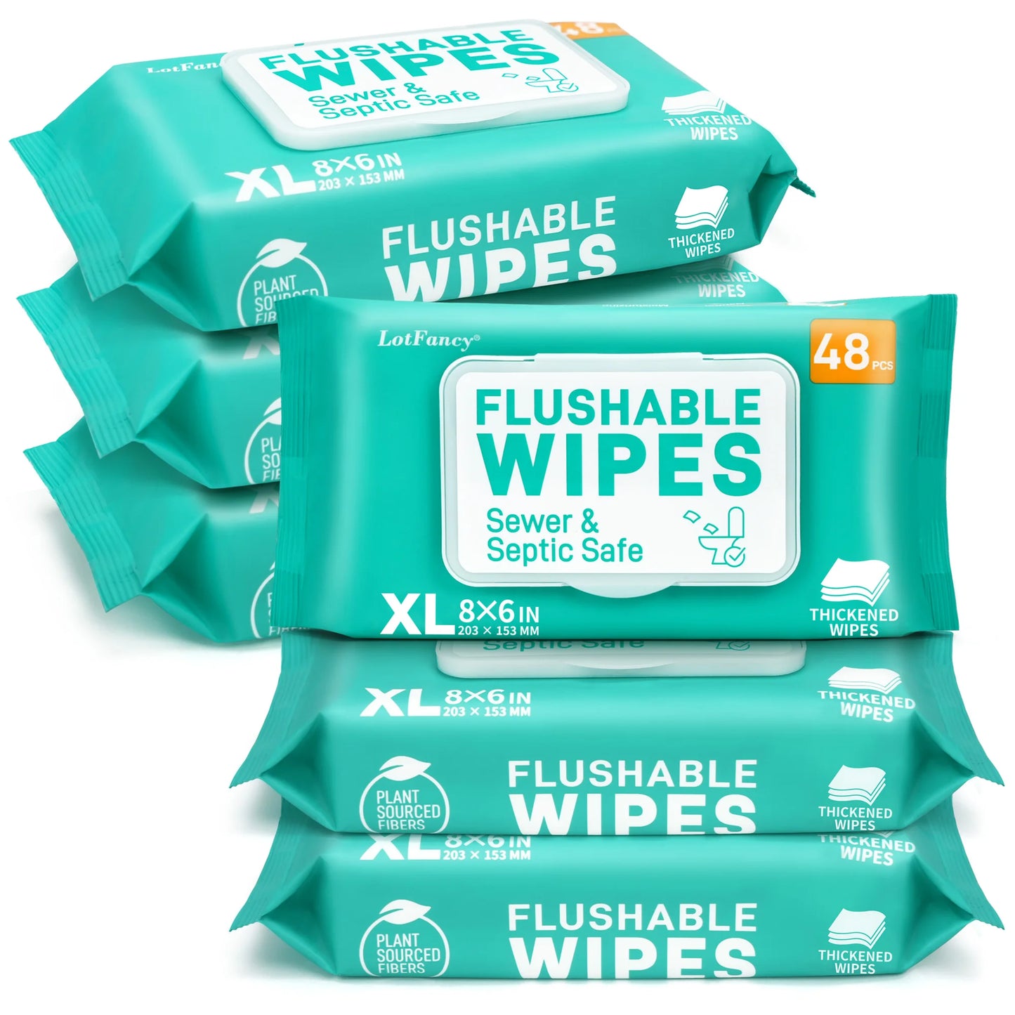 Flushable Wet Wipes 288 Count Thickened For Home And Outdoor Use