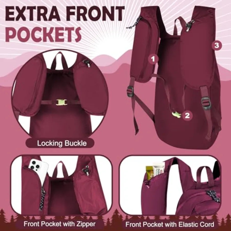 Ultralight Packable Daypack Water Resistant Hiking Backpack