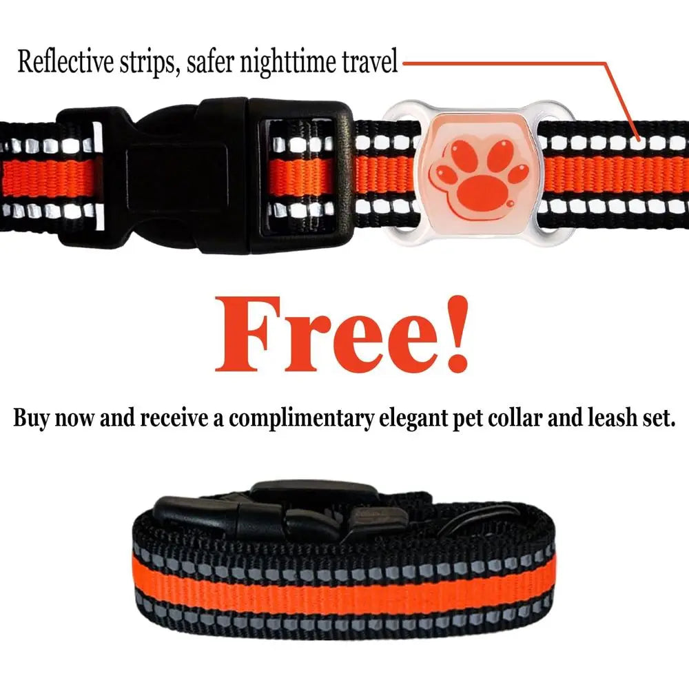 Pet GPS Tracker for Dogs & Cats - No Monthly Fee/Subscription, Free Pet Collar Included | Waterproof, Anti-Lost, Real-Time Track
