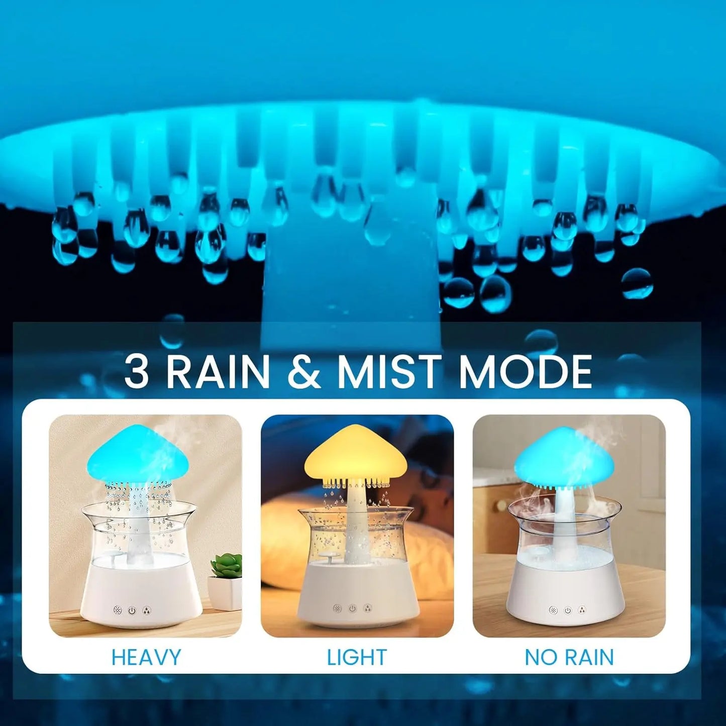 Cloud Humidifier With Rain Sounds And Remote Control For Bedroom