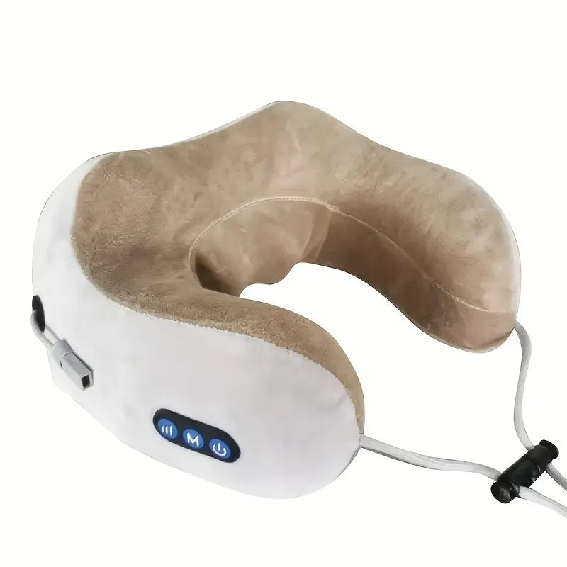 Rechargeable U-Shaped Neck Massage Pillow Perfect for Travel, Car, Office & Home Use Ideal Christmas Gift