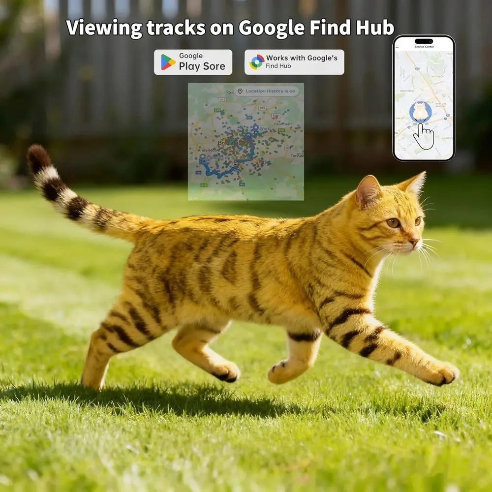 Pet Tracker GPS Cat Collar Android Waterproof No Monthly Fee