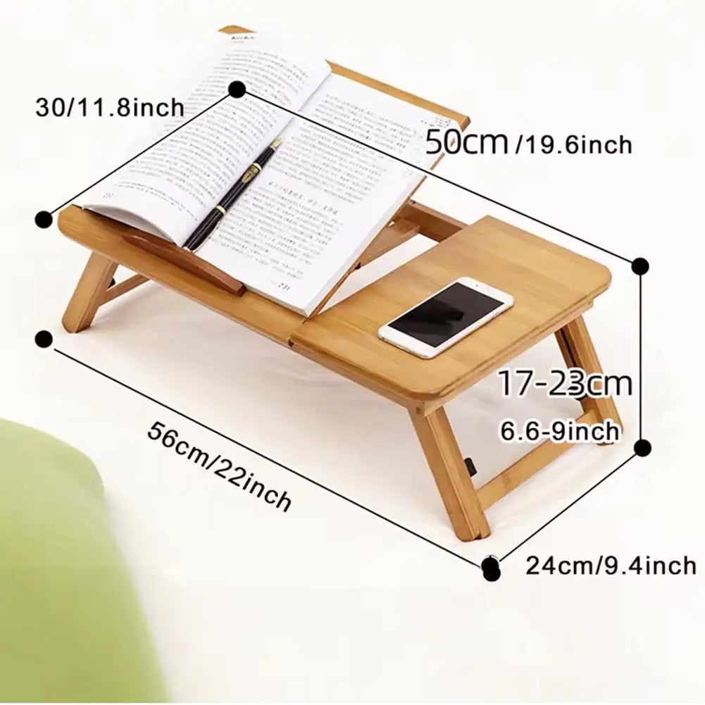 Folding Bamboo Laptop Desk for Bed and Sofa