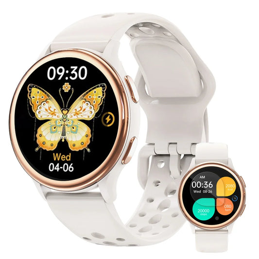 AnyLoop Women's Smartwatch Fitness Tracker iPhone Android Bluetooth 5.3