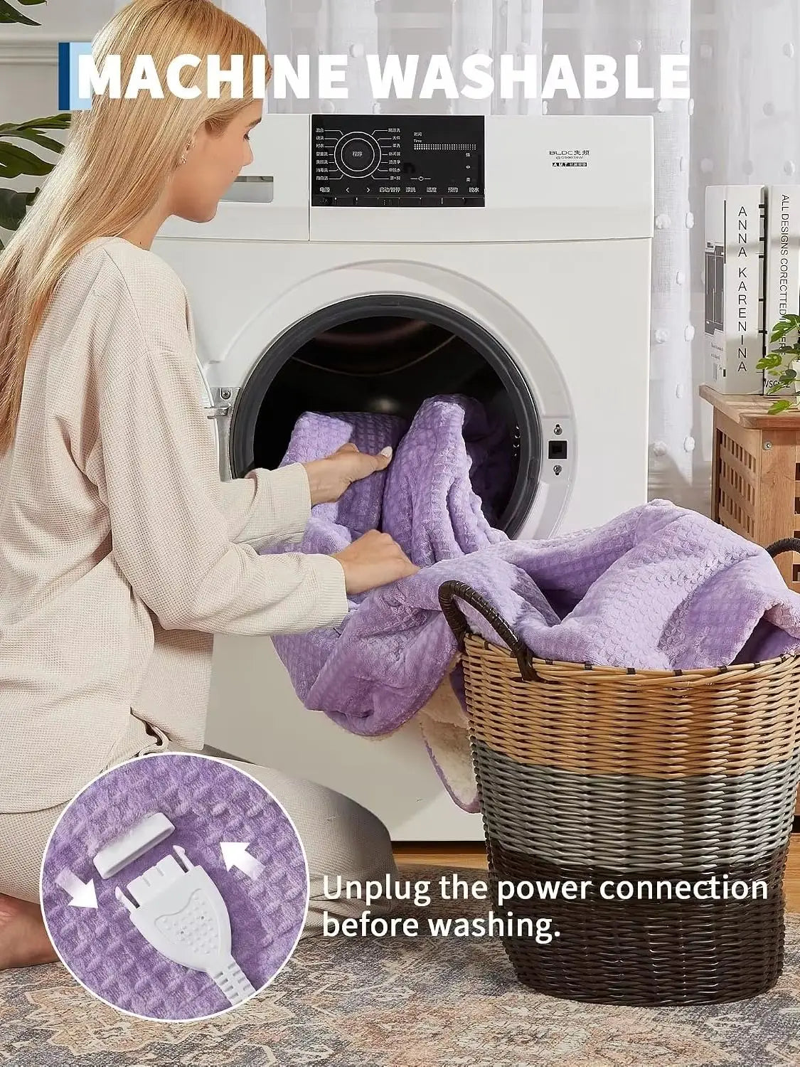Heated Flannel Sherpa Electric Blanket, 90 x 100 in