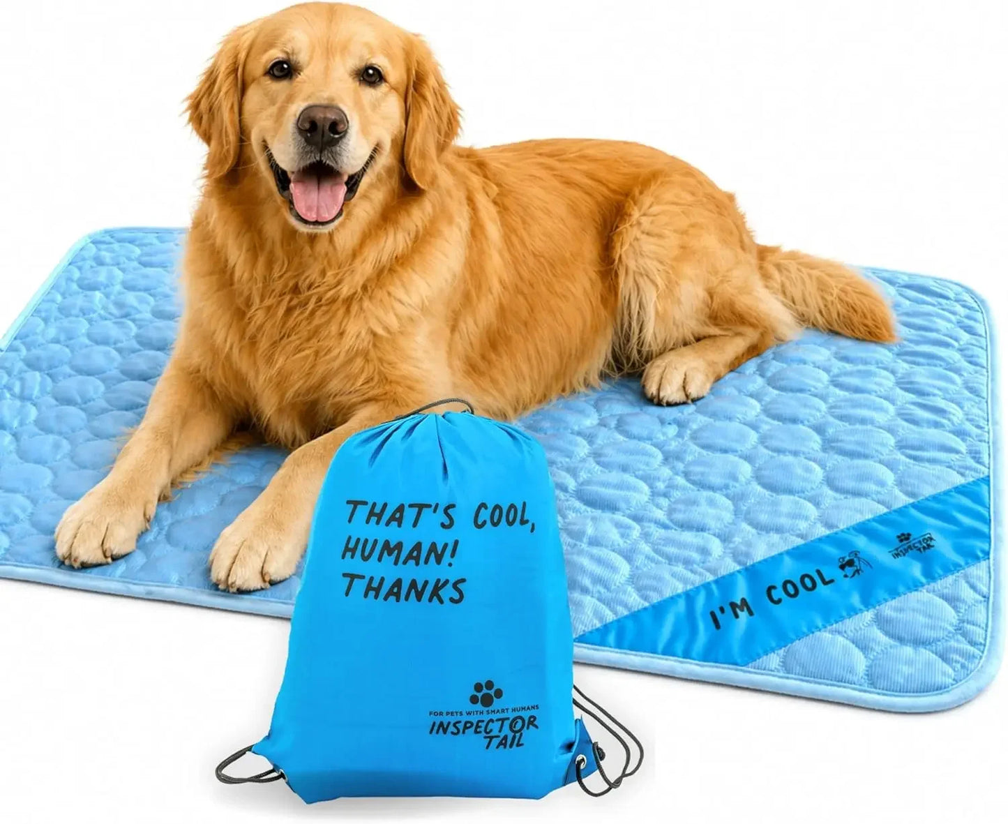 Dog Cooling Mat - No Freeze Needed, Self-Cooling Pad for Large Dogs, Washable Portable for Crate Kennel Car Sofa Bed Floor, Indo