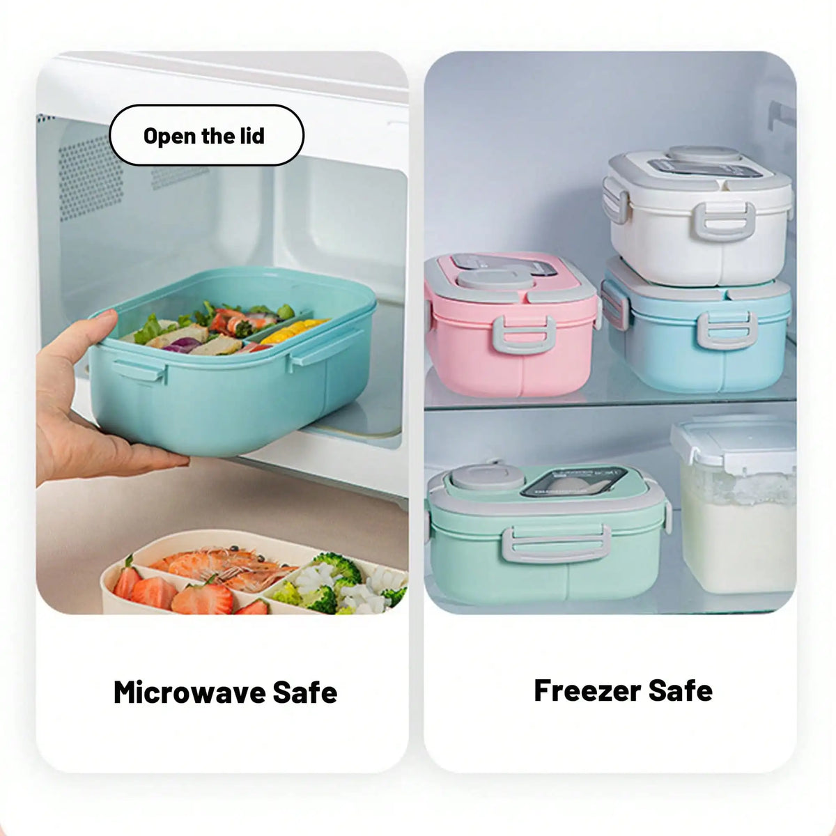 Bento Salad Bowl with Forks and Sauce Cup