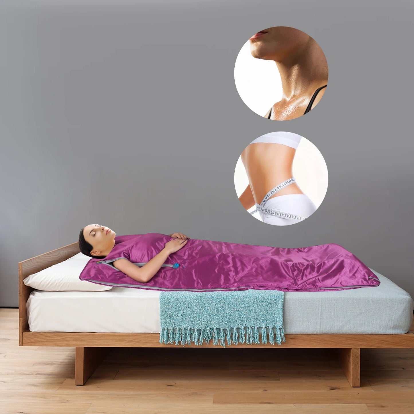 Portable Sauna Blanket Zipper Design For Home Spa Relaxation