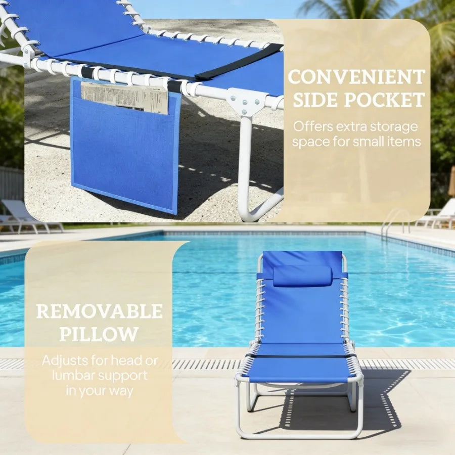 Folding Chair With Adjustable Height Cushioned Seat Rotatable