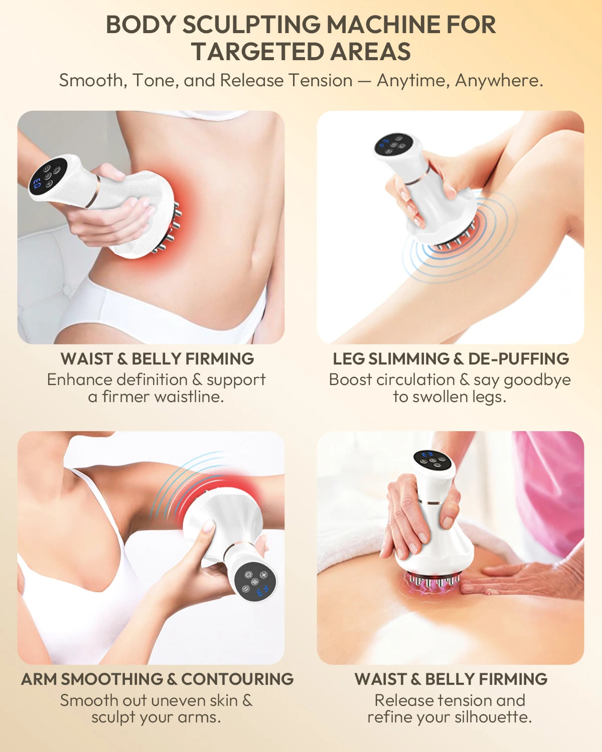 Lymphatic Drainage Massager Heat Vibration Anti Cellulite Body Sculpting