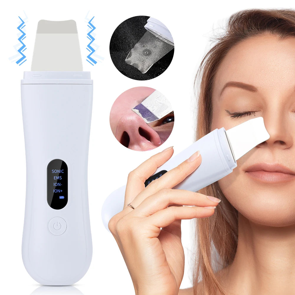 Ultrasonic Skin Scrubber Deep Pore Cleaner Facial Cleansing Tool