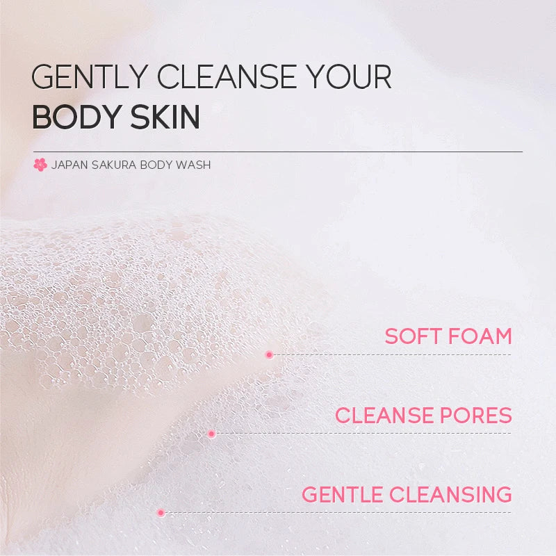 LAIKOU Japan Sakura Body Wash And Shampoo Set Deep Cleansing
