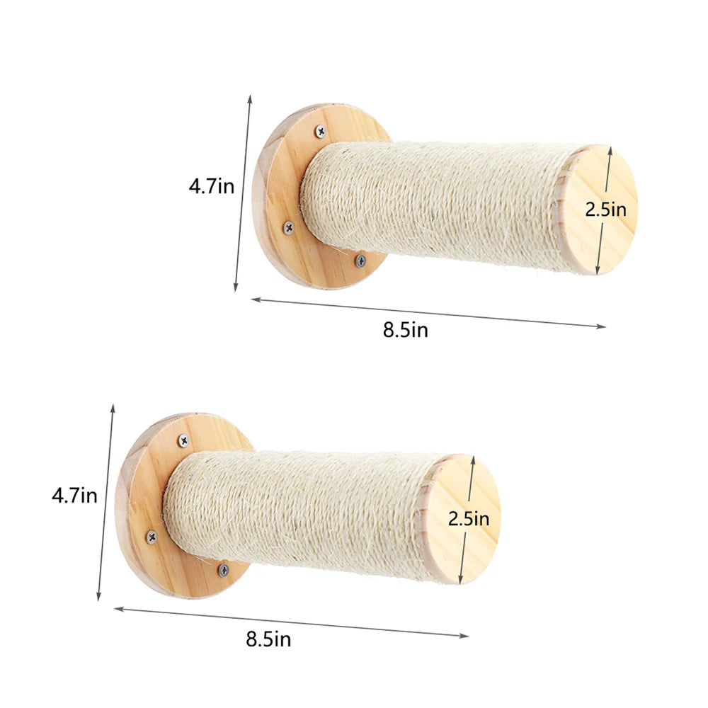 PETRAVEL CN Cat Wall Mounted Four Step Climbing Shelf With Sisal Post