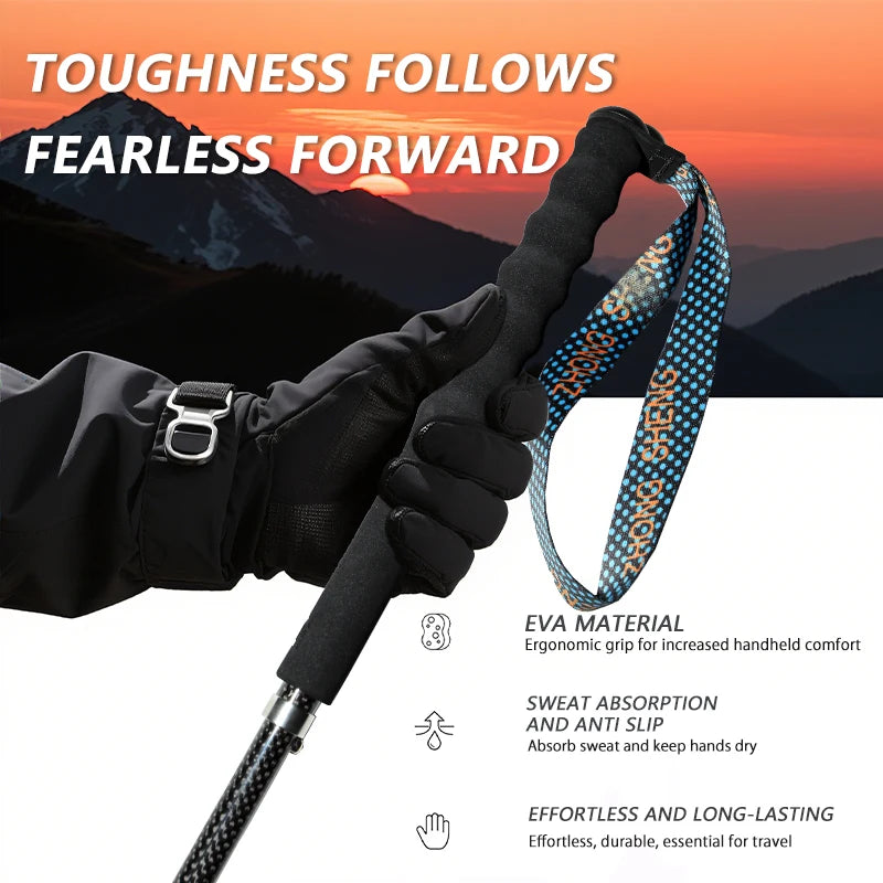 OKHEALING Local Carbon City Walking Sticks Carbon Fiber Trekking Poles