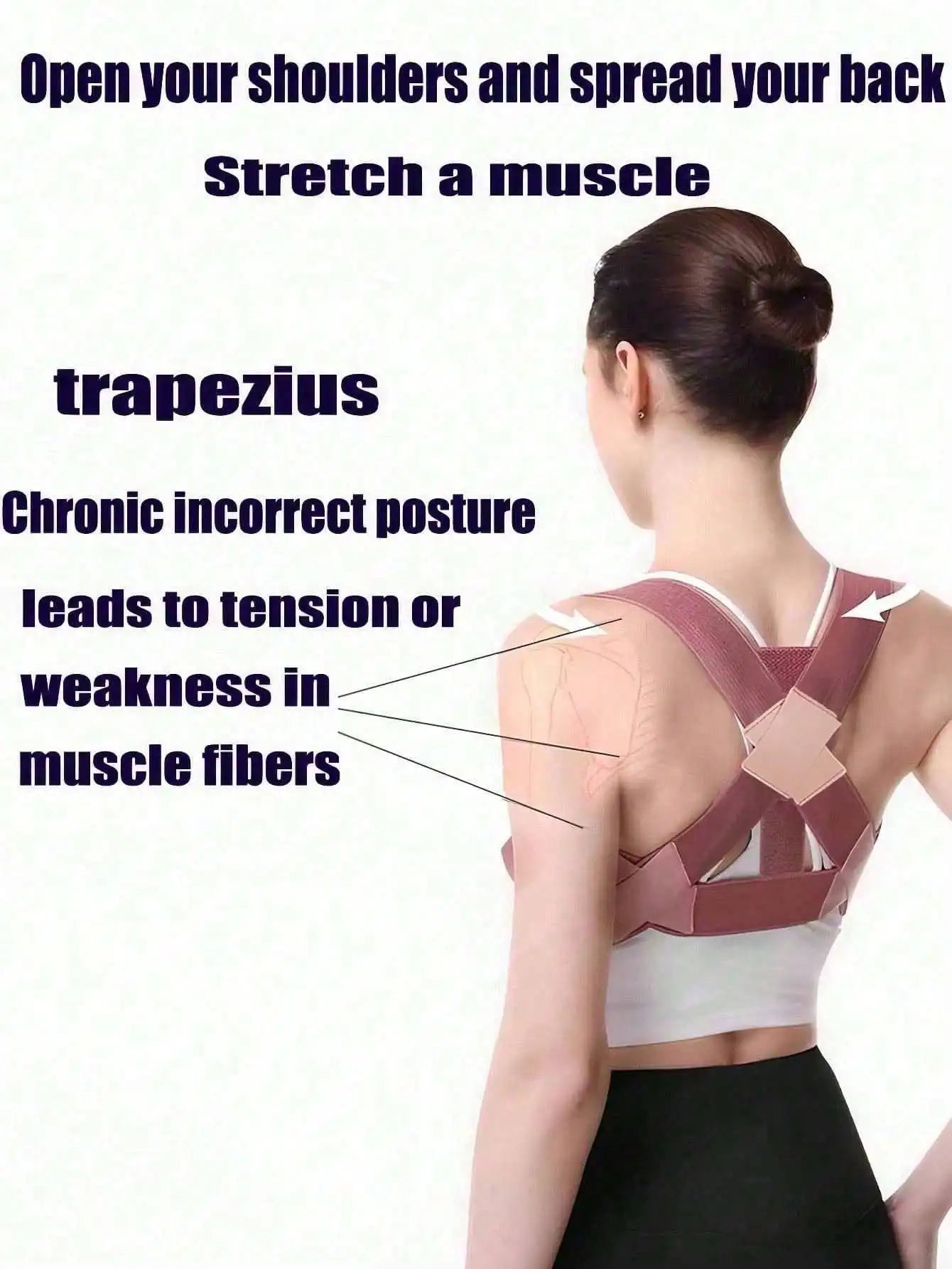 Posture Corrector Shoulder Brace With Adjustable Back Support For Pain