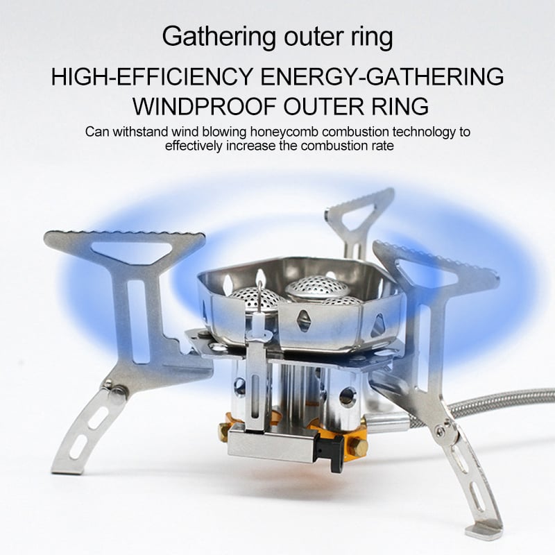 Camping Gas Burner 5800W With Piezo Ignition And Windproof