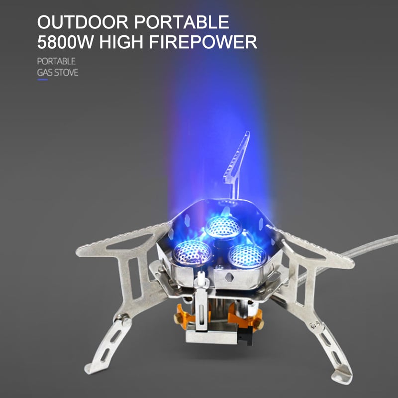 Camping Gas Burner 5800W With Piezo Ignition And Windproof